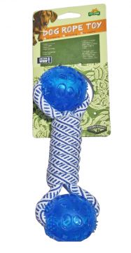 23cm Blue Print Tough Double Floating Ball Dog Toy